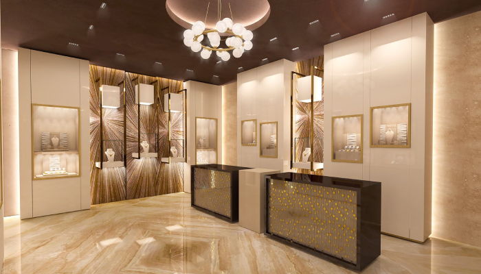 طراحی انواع دکور طلا فروشی