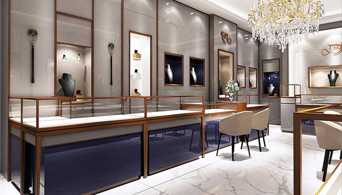 طراحی دکور طلا فروشی با امنیت بالا