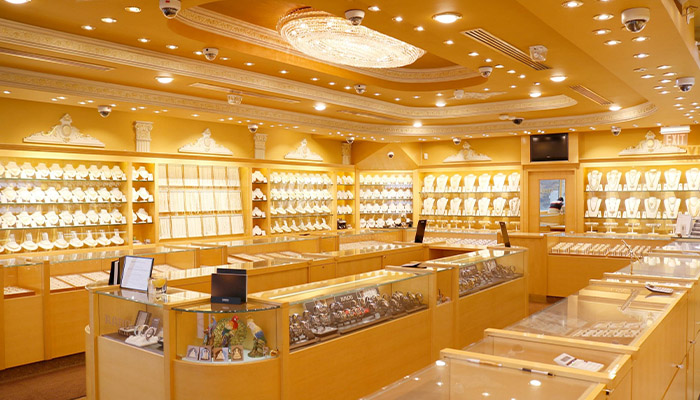 طراحی دکور طلا فروشی با امنیت بالا