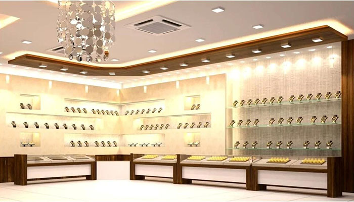 اجرای دکوراسیون طلا فروشی لوکس
