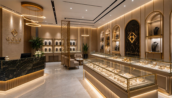 طراحی دکور طلا فروشی در فردیس
