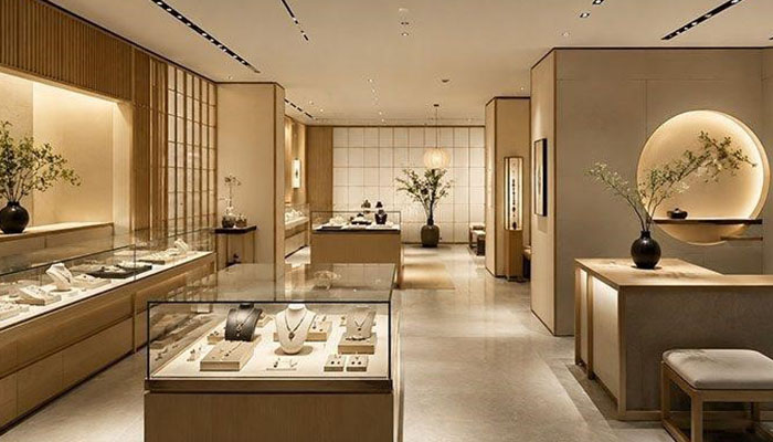 طراحی دکور طلافروشی به سبک مینیمال ژاپنی